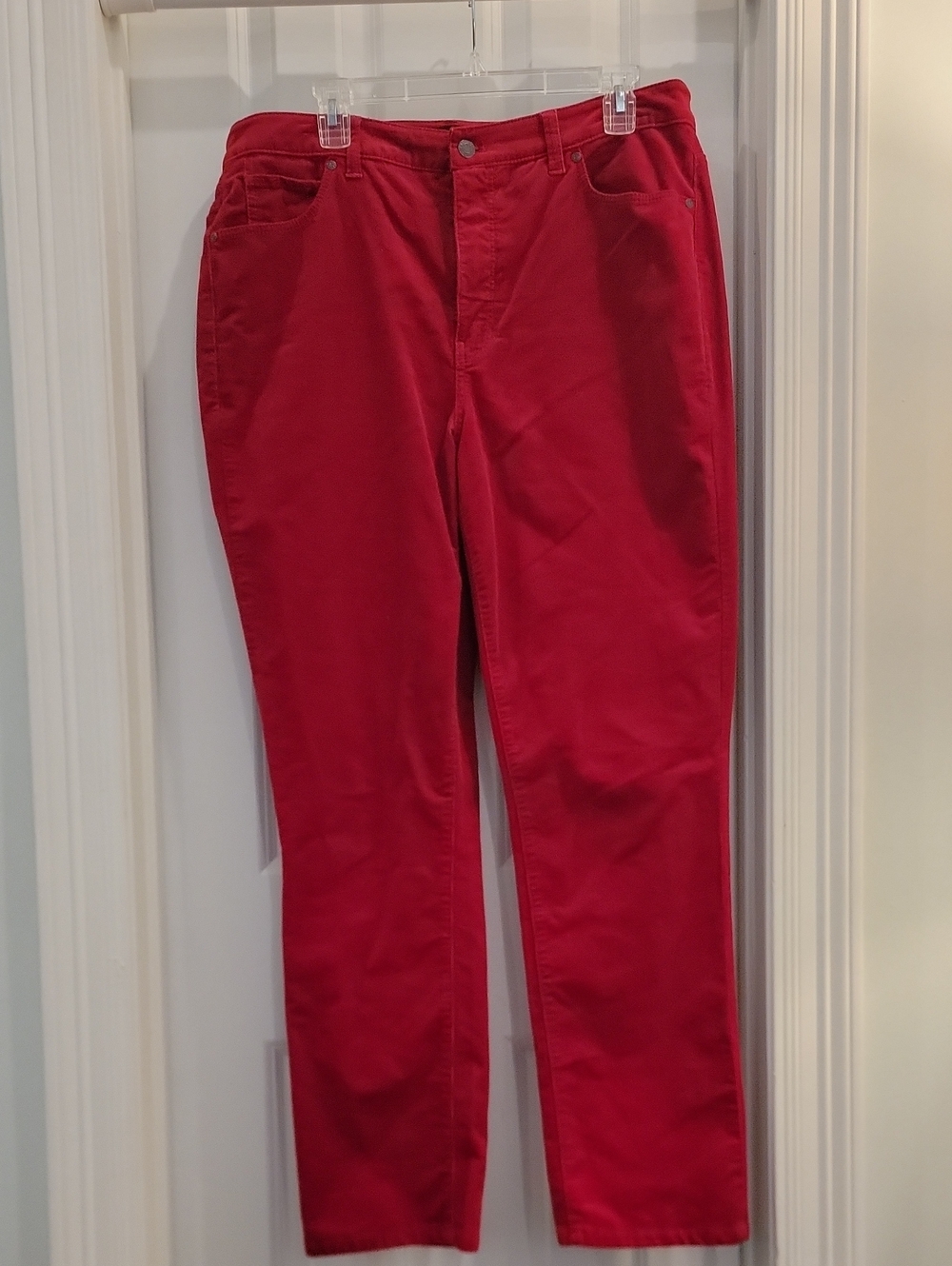 Talbots Women's Straight Leg Pants in Bright Red